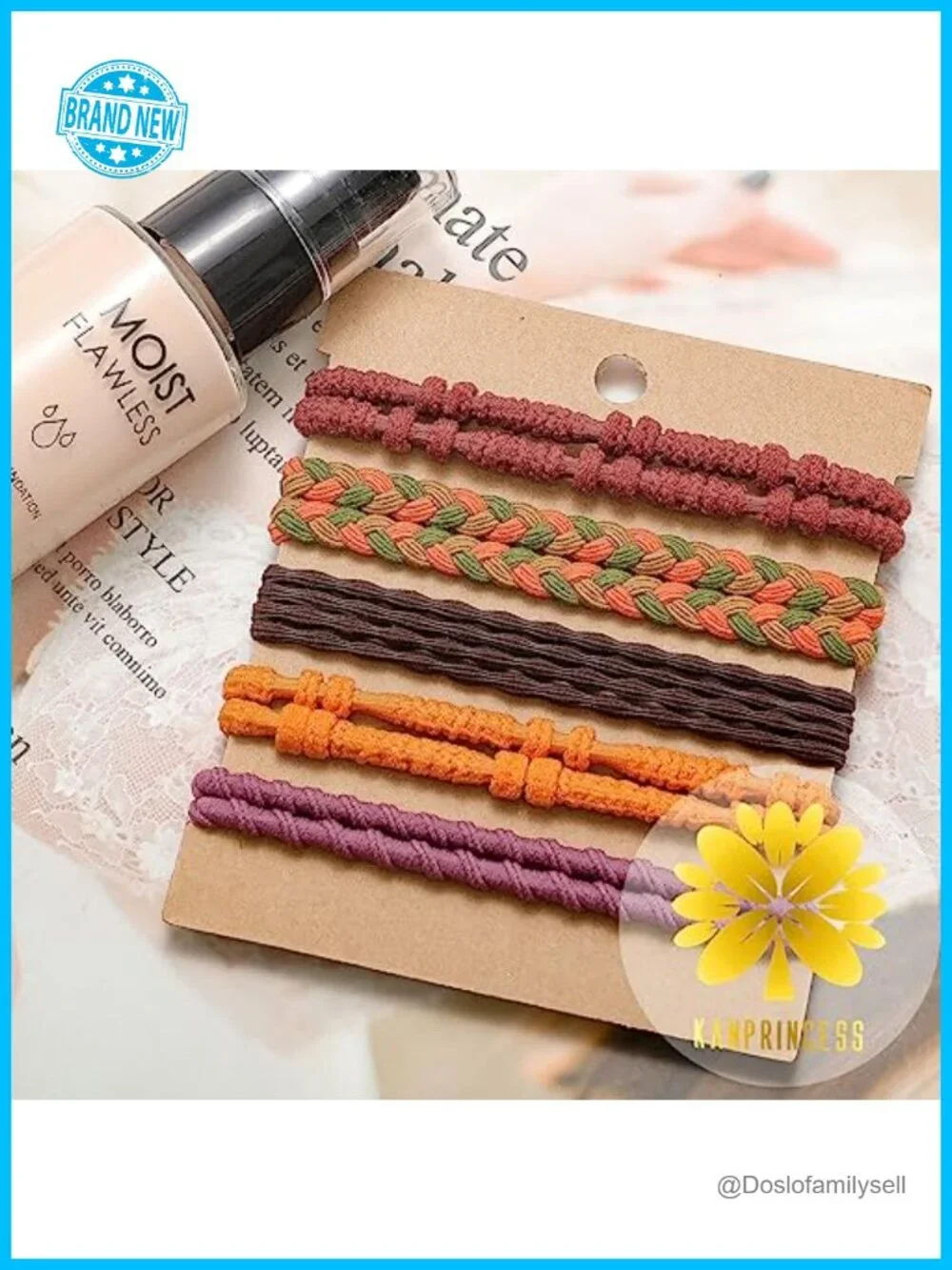 10 Pcs Boho Hair Ties Elastic Nylon Cotton Ponytail Holders